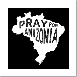 Pray for Amazonia white tee Posters and Art